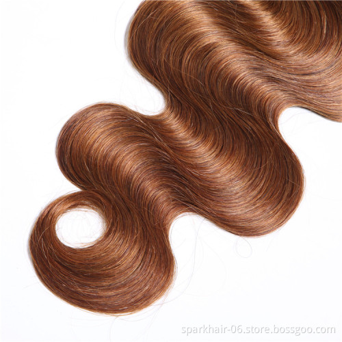 9a 100g SPARK Remy Human Hair Weaving Bundle for Women Weave Hair Extension Brazilian Ombre Black Brown Body Wave 1b/30